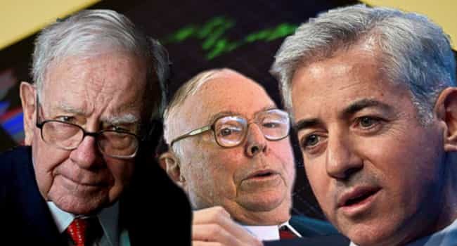 Warren Buffett, Charlie Munger y Bill Ackman - invertir en bolsa