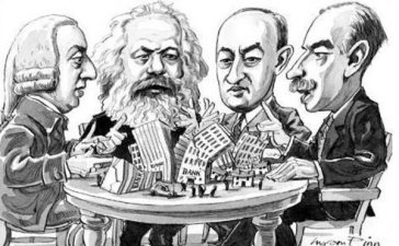 economía - caricatura grandes economistas
