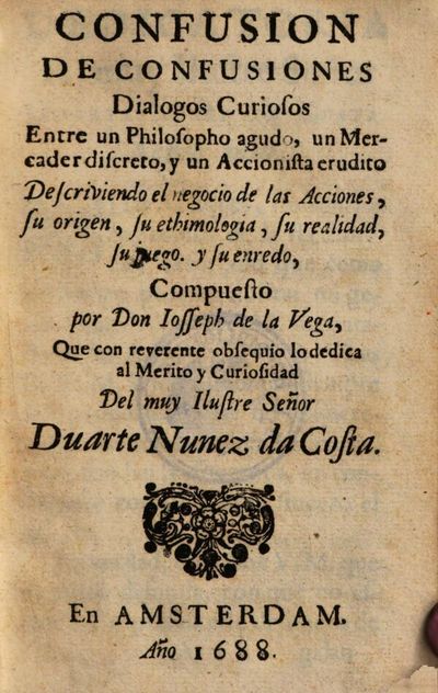 Confusión de confusiones de José de la Vega